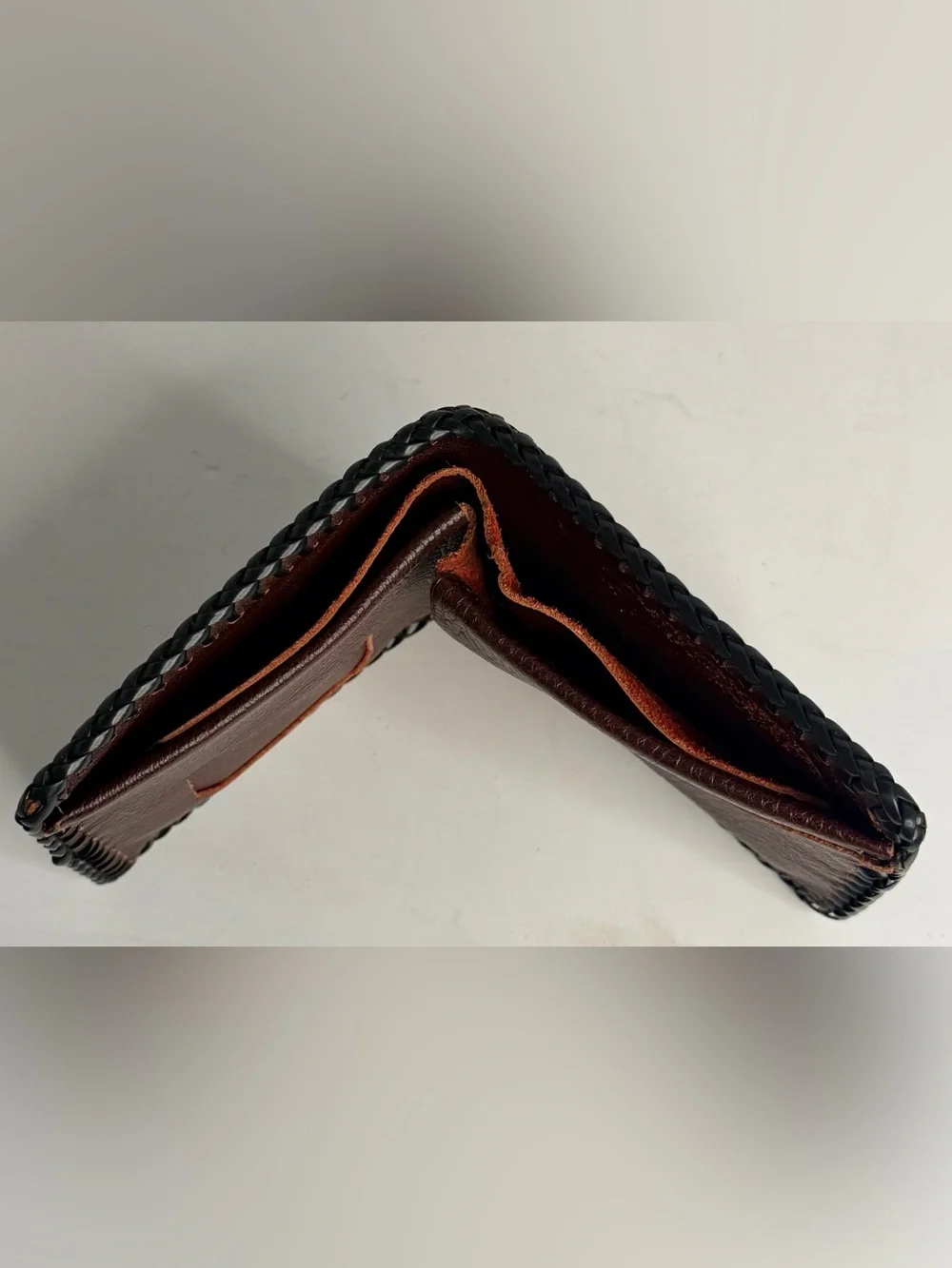 Vintage Tooled Leather Bifold Wallet Deer Eagle Mountain Western Hand Laced
